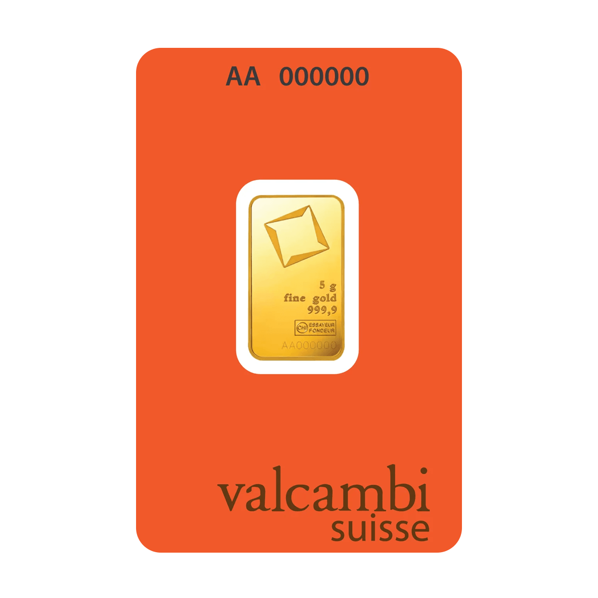 5g Valcambi Investment Gold Bar (999.9) 2